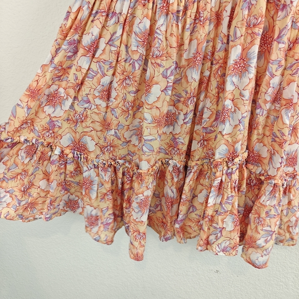 Poupette St Barth Nwot 'Triny' Ruffle-Trim Mini Dress, Yellow Dahlia - Large - Picture 6 of 16